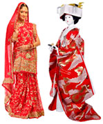 Красный свадебной моды - Азия