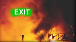 gren exit sign in fire