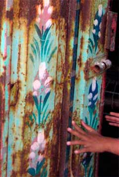 Detail of a painted door